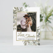 Rustische eucalyptus & pine Love & Bedankt Weddens (Staand voorkant)