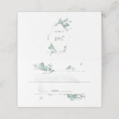 Rustische eucalyptus plaatskaartje (Buitenkant ongevouwen)