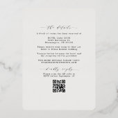 Rustische Eucalyptus & RSVP QR-code Huwelijksroos Folie Uitnodiging (Achterkant)