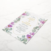 Rustische Eucalyptus Waterverf Blush Pink Weddensc Folie Uitnodiging (Gedraaid)