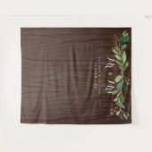 Rustische Eucalyptusbladeren Trouwfoto Achtergrond Wandkleed (Voorkant (horizontaal))