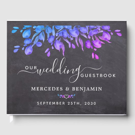 Rustische eucalyptusbotanische slotwoord gastenboek (Voorkant)