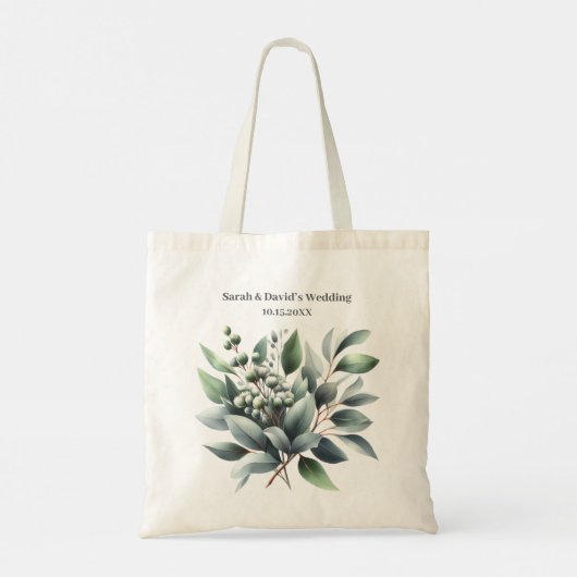 Rustische eucalyptusbruiloft tote bag (Achterkant)