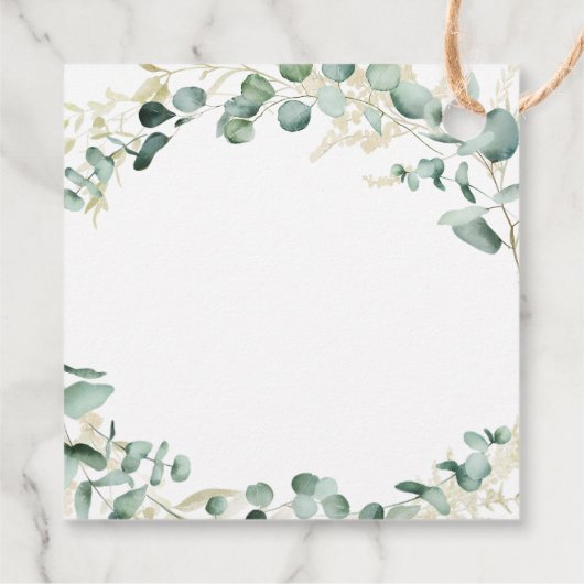 Rustische eucalyptusbruinboho bruiloft bedankjes labels (Achterkant)