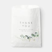 Rustische eucalyptusbruinboho bruiloft bedankzakje (Voorkant)