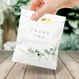 Rustische eucalyptusbruinboho bruiloft bedankzakje