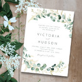 Rustische eucalyptusbruinboho bruiloft kaart