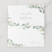 Rustische eucalyptusbruinboho bruiloft plaatskaartje (Buitenkant ongevouwen)