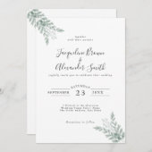 Rustische eucalyptuskalligrafie kaart (Voorkant / Achterkant)