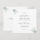 Rustische eucalyptuskalligrafie Uitnodiging tot we (Voorkant / Achterkant)