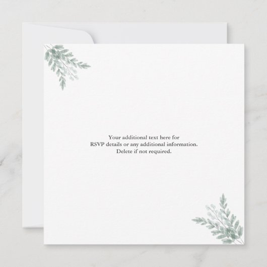 Rustische eucalyptuskalligrafie Uitnodiging tot we (Achterkant)