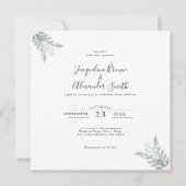 Rustische eucalyptuskalligrafie Uitnodiging tot we (Voorkant)