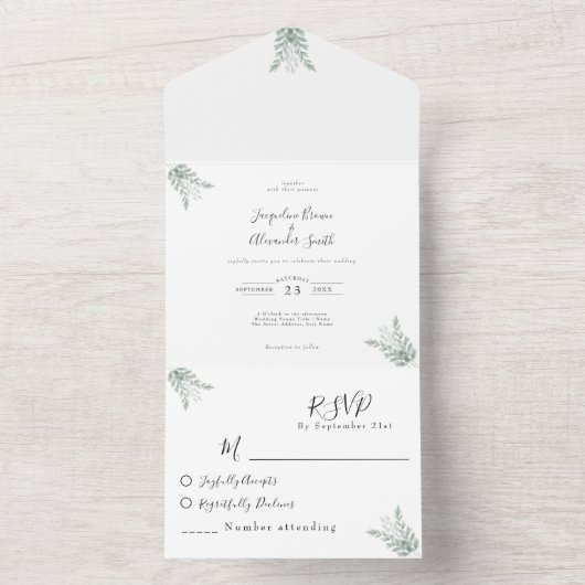 Rustische eucalyptuskalligrafie Uitnodiging tot we (Binnen)