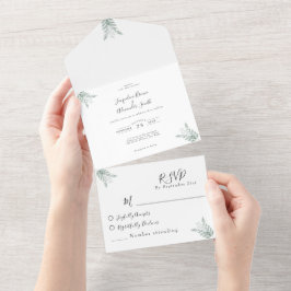 Rustische eucalyptuskalligrafie Uitnodiging tot we