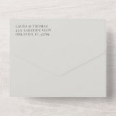 Rustische eucalyputus Sage Green Pattern Wedding All In One Uitnodiging (Achterkant)