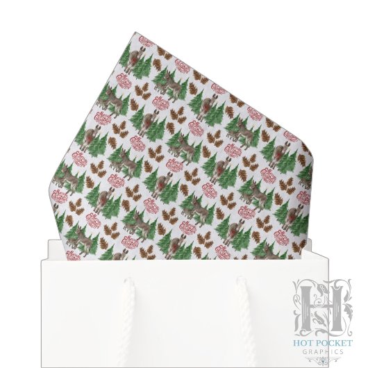 Rustische Ezel Kerst Tissuepapier