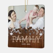 Rustische familie 2 Kerstmis met foto's Keramisch Ornament (Links)