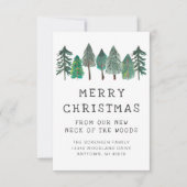 Rustische familie Foto Merry kerstaving Aankondiging (Voorkant)