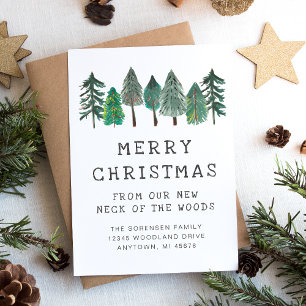 Rustische familie Foto Merry kerstaving Aankondiging