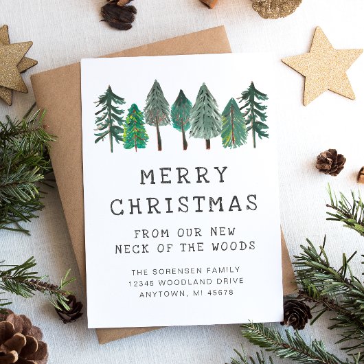 Rustische familie Foto Merry kerstaving Aankondiging