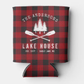 Rustische familie Lake house Trees Red Buffalo Pse Blikjeskoeler (Voorkant)