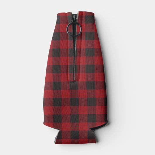 Rustische familie Lake house Trees Red Buffalo Pse Flesjeskoeler (Achterkant)