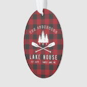 Rustische familie Lake house Trees Red Buffalo Pse Ornament (voorkant)