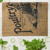 Rustische Faux Burlap Poultry Feed Sack Theedoek (Gevouwen)