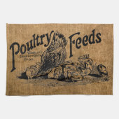 Rustische Faux Burlap Poultry Feed Sack Theedoek (Horizontaal)