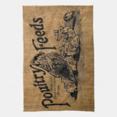 Rustische Faux Burlap Poultry Feed Sack Theedoek (Verticaal)