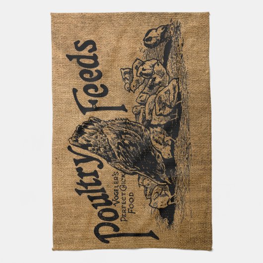 Rustische Faux Burlap Poultry Feed Sack Theedoek (Verticaal)
