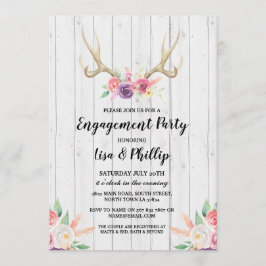 Rustische feestdag — Antler Floral Kaart