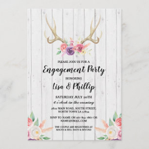 Rustische feestdag — Antler Floral Kaart