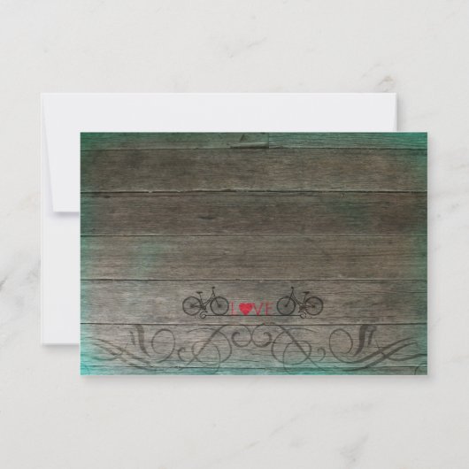 Rustische fiets Turquoise Wood RSVP (Achterkant)