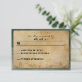 Rustische fiets Turquoise Wood RSVP Kaartje (Staand voorkant)