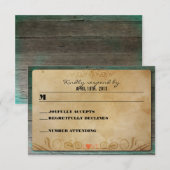  Rustische fiets Turquoise Wood RSVP Kaartje (Voorkant / Achterkant)