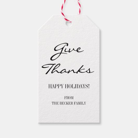 Rustische Floral geeft Bedankt Thanksgiving Gift L Cadeaulabel (Voorkant)