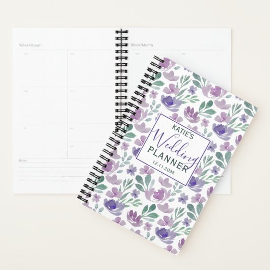 Rustische Floral over patroonbruiloft Planner (Display)