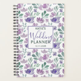 Rustische Floral over patroonbruiloft Planner