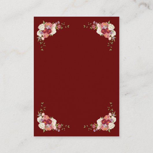  Rustische Floral QR Code RSVP Weddenschap Website Informatiekaartje (Achterkant)