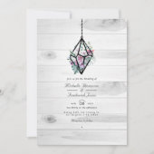 Rustische Floral Terrarium QR Code Garden Weddensc Kaart (Voorkant)