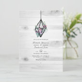 Rustische Floral Terrarium QR Code Garden Weddensc Kaart (Staand voorkant)