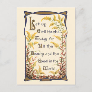 Rustische  Floral Thanksgiving Verse Feestdagenkaart