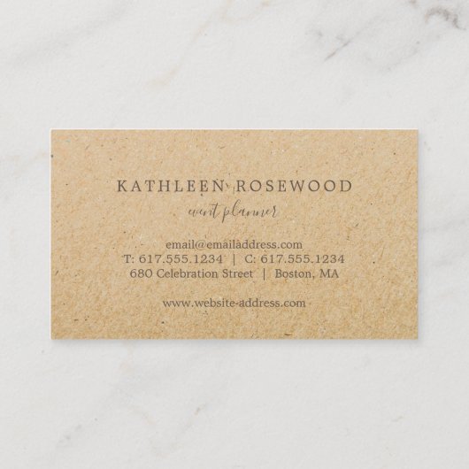 Rustische  Floral Visitekaartje (Achterkant)