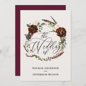 Rustische florale herfst Sparen de Datum Kaart (Voorkant / Achterkant)