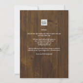 Rustische FOTO-OVERLAY Wedding INVITE QR-code RSVP Kaart (Achterkant)
