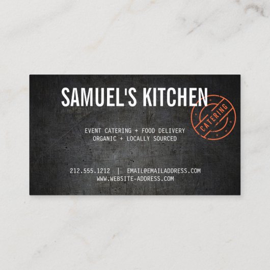  Rustische, gebundelde Logo Catering Visitekaartje (Achterkant)