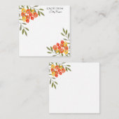 Rustische gepersonaliseerde Waterverf Floral Note  Notitiekaartje (Voorkant / Achterkant)