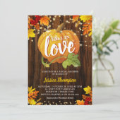 Rustische Glitter Pompoen Herfst Verliefd Bruidsfe Kaart (Staand voorkant)