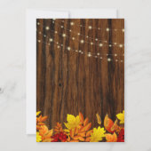 Rustische Glitter Pompoen Herfst Verliefd Bruidsfe Kaart (Achterkant)